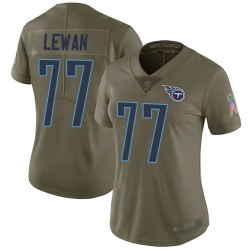 Limited Women's Taylor Lewan Olive Jersey - #77 Football Tennessee Titans 2017 Salute to Service