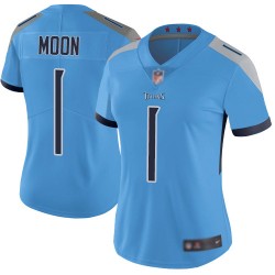 Limited Women's Warren Moon Light Blue Alternate Jersey - #1 Football Tennessee Titans Vapor Untouchable