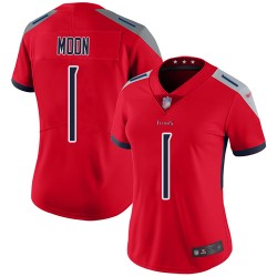 Limited Women's Warren Moon Red Jersey - #1 Football Tennessee Titans Inverted Legend