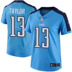 Limited Women's Taywan Taylor Light Blue Jersey - #13 Football Tennessee Titans Rush Vapor Untouchable