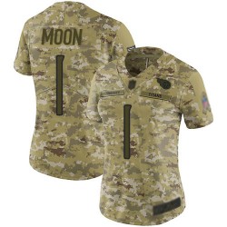 Limited Women's Warren Moon Camo Jersey - #1 Football Tennessee Titans 2018 Salute to Service