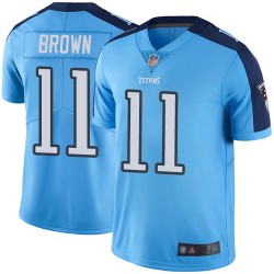 Limited Youth A.J. Brown Light Blue Jersey - #11 Football Tennessee Titans Rush Vapor Untouchable