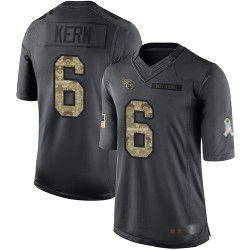 Limited Youth Brett Kern Black Jersey - #6 Football Tennessee Titans 2016 Salute to Service