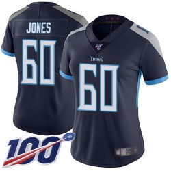 Limited Women's Ben Jones Navy Blue Home Jersey - #60 Football Tennessee Titans 100th Season Vapor Untouchable