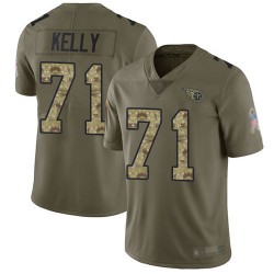 Limited Youth Dennis Kelly Olive/Camo Jersey - #71 Football Tennessee Titans 2017 Salute to Service