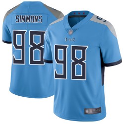 Limited Youth Jeffery Simmons Light Blue Alternate Jersey - #98 Football Tennessee Titans Vapor Untouchable