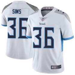 Limited Youth LeShaun Sims White Road Jersey - #36 Football Tennessee Titans Vapor Untouchable