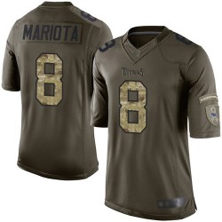 Limited Youth Marcus Mariota Green Jersey - #8 Football Tennessee Titans Salute to Service