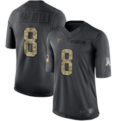 Limited Youth Marcus Mariota Black Jersey - #8 Football Tennessee Titans 2016 Salute to Service
