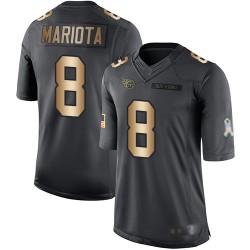 Limited Youth Marcus Mariota Black/Gold Jersey - #8 Football Tennessee Titans Salute to Service