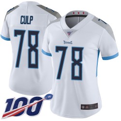 Limited Women's Curley Culp White Road Jersey - #78 Football Tennessee Titans 100th Season Vapor Untouchable