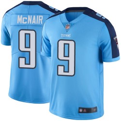 Limited Youth Steve McNair Light Blue Jersey - #9 Football Tennessee Titans Rush Vapor Untouchable