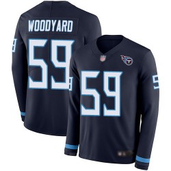 Limited Youth Wesley Woodyard Navy Blue Jersey - #59 Football Tennessee Titans Therma Long Sleeve