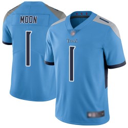 Limited Youth Warren Moon Light Blue Alternate Jersey - #1 Football Tennessee Titans Vapor Untouchable
