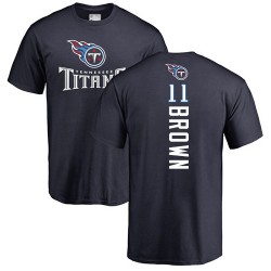 A.J. Brown Navy Blue Backer - #11 Football Tennessee Titans T-Shirt