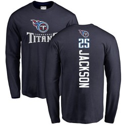 Adoree' Jackson Navy Blue Backer - #25 Football Tennessee Titans Long Sleeve T-Shirt