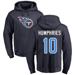 Adam Humphries Navy Blue Name & Number Logo - #10 Football Tennessee Titans Pullover Hoodie