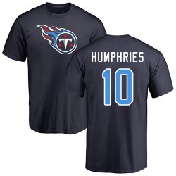 Adam Humphries Navy Blue Name & Number Logo - #10 Football Tennessee Titans T-Shirt