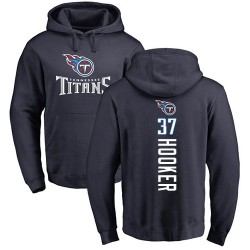 Amani Hooker Navy Blue Backer - #37 Football Tennessee Titans Pullover Hoodie