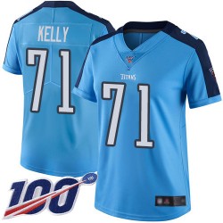 Limited Women's Dennis Kelly Light Blue Jersey - #71 Football Tennessee Titans 100th Season Rush Vapor Untouchable