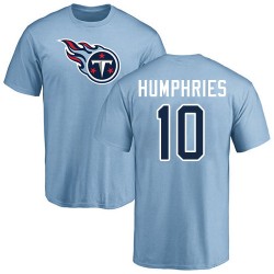 Adam Humphries Light Blue Name & Number Logo - #10 Football Tennessee Titans T-Shirt