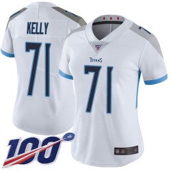 Limited Women's Dennis Kelly White Road Jersey - #71 Football Tennessee Titans 100th Season Vapor Untouchable