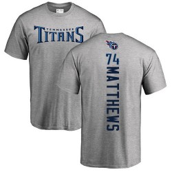 Bruce Matthews Ash Backer - #74 Football Tennessee Titans T-Shirt