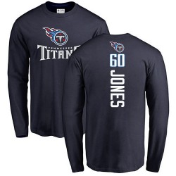 Ben Jones Navy Blue Backer - #60 Football Tennessee Titans Long Sleeve T-Shirt