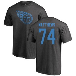 Bruce Matthews Ash One Color - #74 Football Tennessee Titans T-Shirt