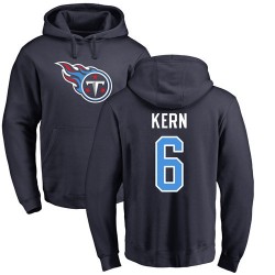 Brett Kern Navy Blue Name & Number Logo - #6 Football Tennessee Titans Pullover Hoodie