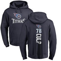 Curley Culp Navy Blue Backer - #78 Football Tennessee Titans Pullover Hoodie