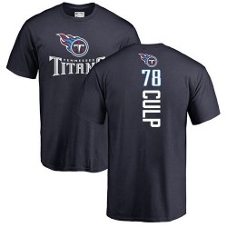 Curley Culp Navy Blue Backer - #78 Football Tennessee Titans T-Shirt