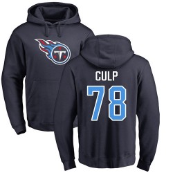 Curley Culp Navy Blue Name & Number Logo - #78 Football Tennessee Titans Pullover Hoodie