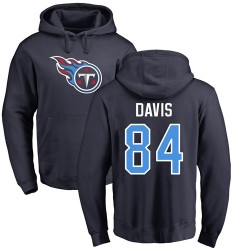 Corey Davis Navy Blue Name & Number Logo - #84 Football Tennessee Titans Pullover Hoodie