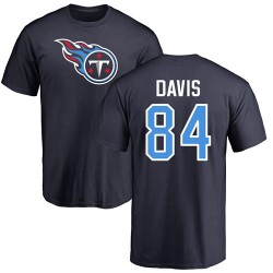 Corey Davis Navy Blue Name & Number Logo - #84 Football Tennessee Titans T-Shirt