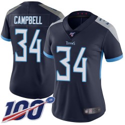 Limited Women's Earl Campbell Navy Blue Home Jersey - #34 Football Tennessee Titans 100th Season Vapor Untouchable