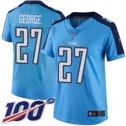 Limited Women's Eddie George Light Blue Jersey - #27 Football Tennessee Titans 100th Season Rush Vapor Untouchable