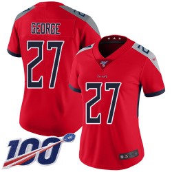 Limited Women's Eddie George Red Jersey - #27 Football Tennessee Titans 100th Season Inverted Legend