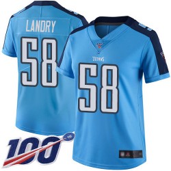 Limited Women's Harold Landry Light Blue Jersey - #58 Football Tennessee Titans 100th Season Rush Vapor Untouchable