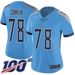 Limited Women's Jack Conklin Light Blue Alternate Jersey - #78 Football Tennessee Titans 100th Season Vapor Untouchable