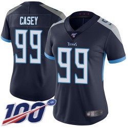 Limited Women's Jurrell Casey Navy Blue Home Jersey - #99 Football Tennessee Titans 100th Season Vapor Untouchable