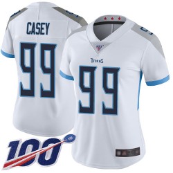 Limited Women's Jurrell Casey White Road Jersey - #99 Football Tennessee Titans 100th Season Vapor Untouchable