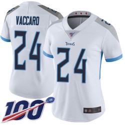 Limited Women's Kenny Vaccaro White Road Jersey - #24 Football Tennessee Titans 100th Season Vapor Untouchable