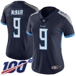Limited Women's Steve McNair Navy Blue Home Jersey - #9 Football Tennessee Titans 100th Season Vapor Untouchable