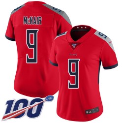 Limited Women's Steve McNair Red Jersey - #9 Football Tennessee Titans 100th Season Inverted Legend
