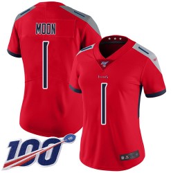Limited Women's Warren Moon Red Jersey - #1 Football Tennessee Titans 100th Season Inverted Legend