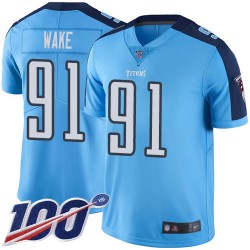 Limited Youth Cameron Wake Light Blue Jersey - #91 Football Tennessee Titans 100th Season Rush Vapor Untouchable