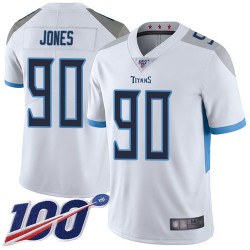 Limited Youth DaQuan Jones White Road Jersey - #90 Football Tennessee Titans 100th Season Vapor Untouchable
