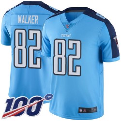 Limited Youth Delanie Walker Light Blue Jersey - #82 Football Tennessee Titans 100th Season Rush Vapor Untouchable