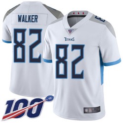 Limited Youth Delanie Walker White Road Jersey - #82 Football Tennessee Titans 100th Season Vapor Untouchable